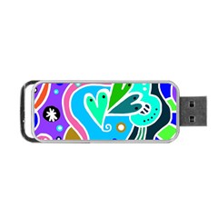 Crazy Pop Art - Doodle Hearts   Portable Usb Flash (one Side) by ConteMonfrey