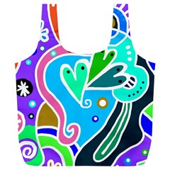 Crazy Pop Art - Doodle Hearts   Full Print Recycle Bag (xl) by ConteMonfrey