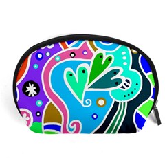 Crazy Pop Art - Doodle Hearts   Accessory Pouch (large) by ConteMonfrey