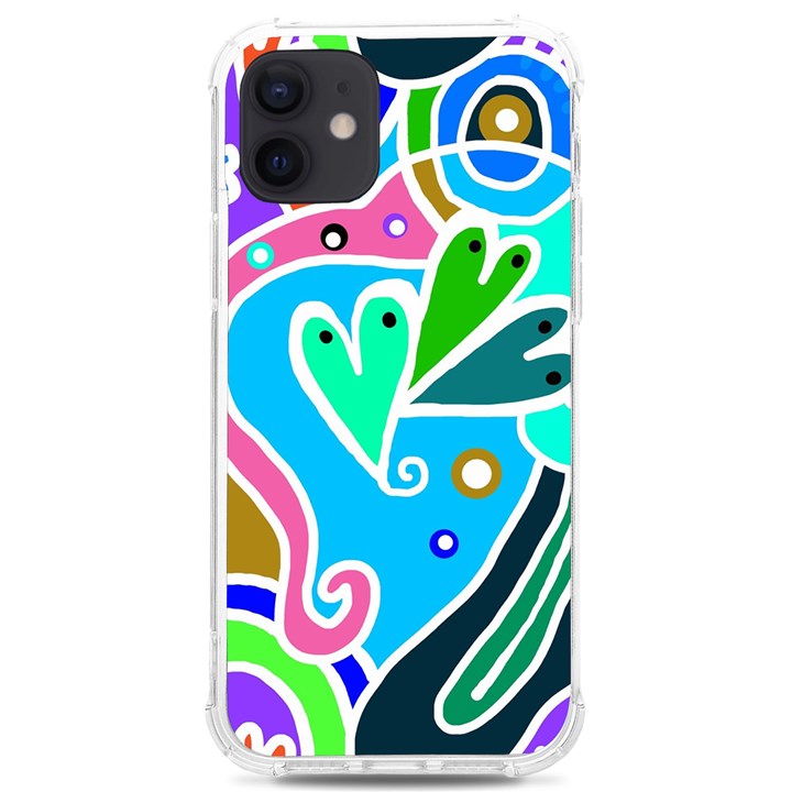 Crazy Pop Art - Doodle Hearts   iPhone 12/12 Pro TPU UV Print Case