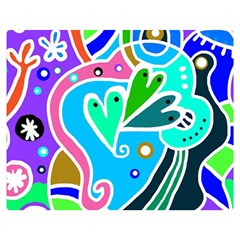 Crazy Pop Art - Doodle Hearts   Premium Plush Fleece Blanket (medium)