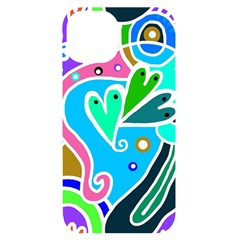 Crazy Pop Art - Doodle Hearts   Iphone 14 Black Uv Print Case