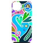 Crazy Pop Art - Doodle Hearts   iPhone 14 Plus Black UV Print Case Front