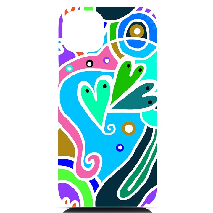 Crazy Pop Art - Doodle Hearts   iPhone 14 Plus Black UV Print Case