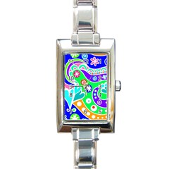 Crazy Pop Art - Doodle Lover   Rectangle Italian Charm Watch by ConteMonfrey