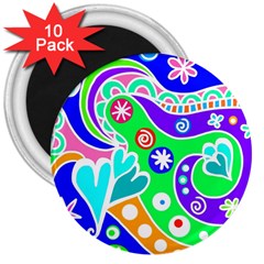 Crazy Pop Art - Doodle Lover   3  Magnets (10 Pack)  by ConteMonfrey