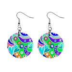 Crazy Pop Art - Doodle Lover   Mini Button Earrings Front