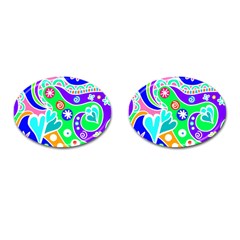 Crazy Pop Art - Doodle Lover   Cufflinks (oval) by ConteMonfrey