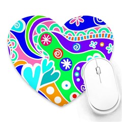 Crazy Pop Art - Doodle Lover   Heart Mousepad by ConteMonfrey