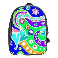 Crazy Pop Art - Doodle Lover   School Bag (large) by ConteMonfrey