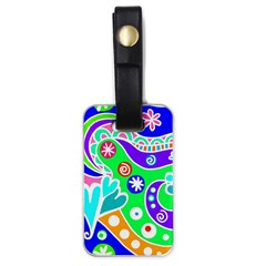 Crazy Pop Art - Doodle Lover   Luggage Tag (one Side) by ConteMonfrey