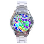 Crazy Pop Art - Doodle Lover   Stainless Steel Analogue Watch Front