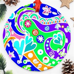 Crazy Pop Art - Doodle Lover   Round Filigree Ornament (two Sides) by ConteMonfrey