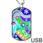 Crazy Pop Art - Doodle Lover   Dog Tag USB Flash (One Side) Front