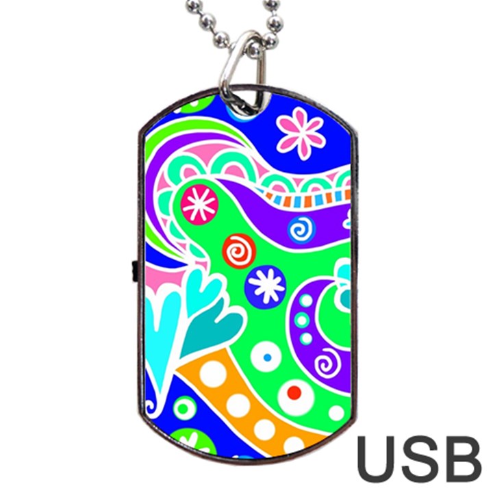 Crazy Pop Art - Doodle Lover   Dog Tag USB Flash (One Side)