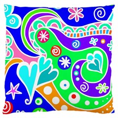 Crazy Pop Art - Doodle Lover   Large Cushion Case (one Side) by ConteMonfrey