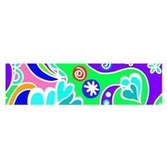 Crazy Pop Art - Doodle Lover   Oblong Satin Scarf (16  X 60 ) by ConteMonfrey