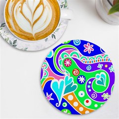 Crazy Pop Art - Doodle Lover   Uv Print Round Tile Coaster by ConteMonfrey