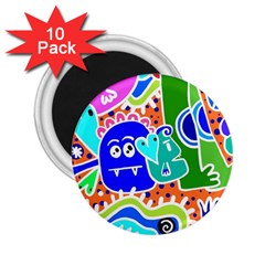 Crazy Pop Art - Doodle Buddies  2 25  Magnets (10 Pack)  by ConteMonfrey