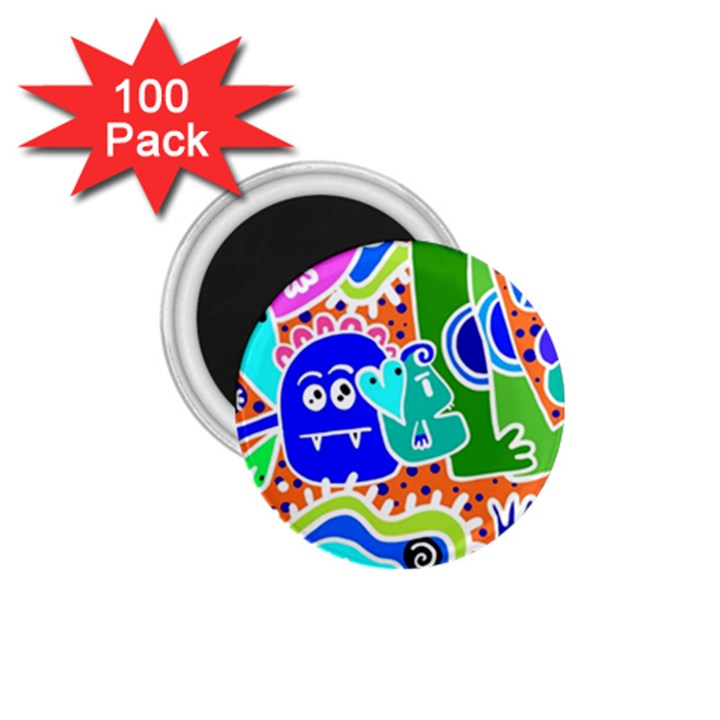 Crazy Pop Art - Doodle Buddies  1.75  Magnets (100 pack) 