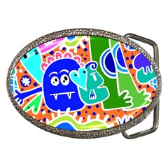 Crazy Pop Art - Doodle Buddies  Belt Buckles