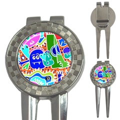 Crazy Pop Art - Doodle Buddies  3-in-1 Golf Divots by ConteMonfrey