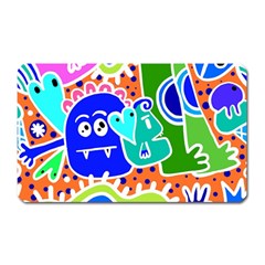 Crazy Pop Art - Doodle Buddies  Magnet (Rectangular)