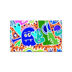 Crazy Pop Art - Doodle Buddies  Sticker Rectangular (100 Pack) by ConteMonfrey