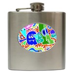 Crazy Pop Art - Doodle Buddies  Hip Flask (6 oz) Front