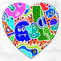 Crazy Pop Art - Doodle Buddies  Jigsaw Puzzle (Heart)