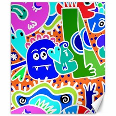 Crazy Pop Art - Doodle Buddies  Canvas 8  X 10  by ConteMonfrey