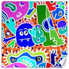 Crazy Pop Art - Doodle Buddies  Canvas 16  x 16 