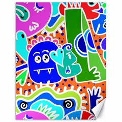 Crazy Pop Art - Doodle Buddies  Canvas 18  X 24  by ConteMonfrey