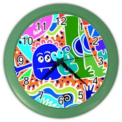 Crazy Pop Art - Doodle Buddies  Color Wall Clock