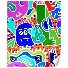 Crazy Pop Art - Doodle Buddies  Canvas 11  x 14 