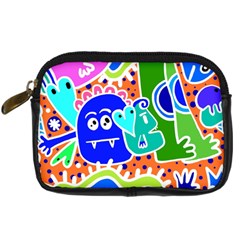 Crazy Pop Art - Doodle Buddies  Digital Camera Leather Case by ConteMonfrey