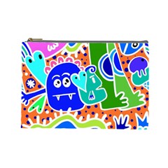 Crazy Pop Art - Doodle Buddies  Cosmetic Bag (large) by ConteMonfrey