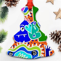 Crazy Pop Art - Doodle Buddies  Christmas Tree Ornament (Two Sides)