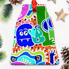 Crazy Pop Art - Doodle Buddies  Bell Ornament (two Sides) by ConteMonfrey