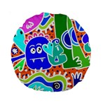 Crazy Pop Art - Doodle Buddies  Standard 15  Premium Round Cushions Front