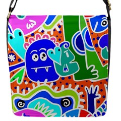 Crazy Pop Art - Doodle Buddies  Flap Closure Messenger Bag (S)