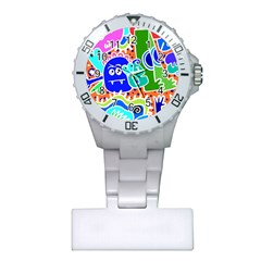 Crazy Pop Art - Doodle Buddies  Plastic Nurses Watch