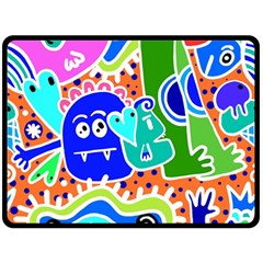 Crazy Pop Art - Doodle Buddies  Two Sides Fleece Blanket (large) by ConteMonfrey