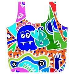 Crazy Pop Art - Doodle Buddies  Full Print Recycle Bag (xl) by ConteMonfrey