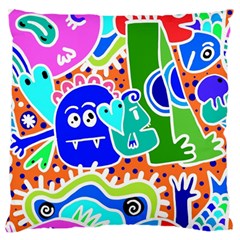 Crazy Pop Art - Doodle Buddies  Standard Premium Plush Fleece Cushion Case (one Side) by ConteMonfrey