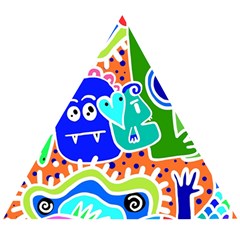 Crazy Pop Art - Doodle Buddies  Wooden Puzzle Triangle by ConteMonfrey