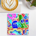 Crazy Pop Art - Doodle Buddies  UV Print Square Tile Coaster  Front