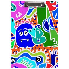 Crazy Pop Art - Doodle Buddies  A4 Acrylic Clipboard by ConteMonfrey