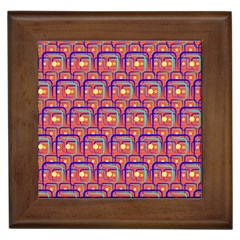 Pink Yellow Neon Squares - Modern Abstract Framed Tile by ConteMonfrey