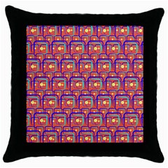 Pink Yellow Neon Squares - Modern Abstract Throw Pillow Case (black) by ConteMonfrey